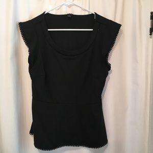 Ann Taylor peplum blouse black size M